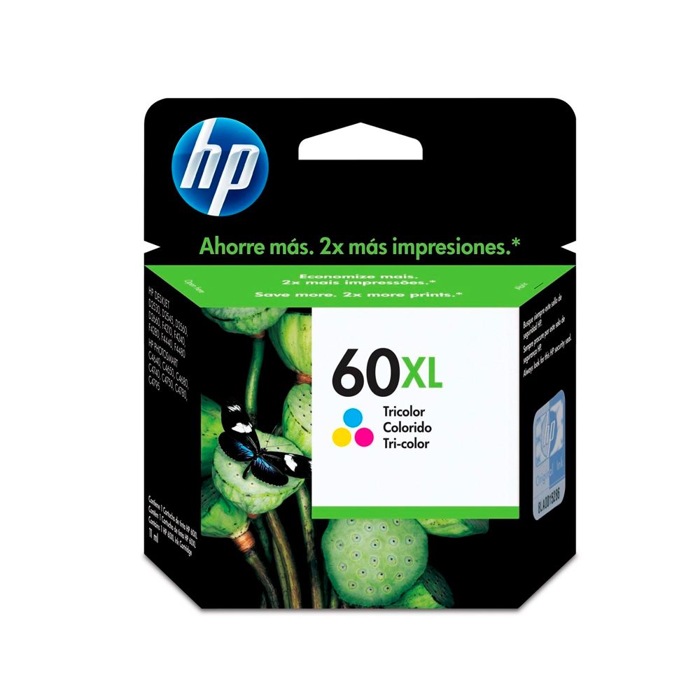 CARTUCHO ORIGINAL HP 60XL CC644WL, Alto Rendimiento, Color