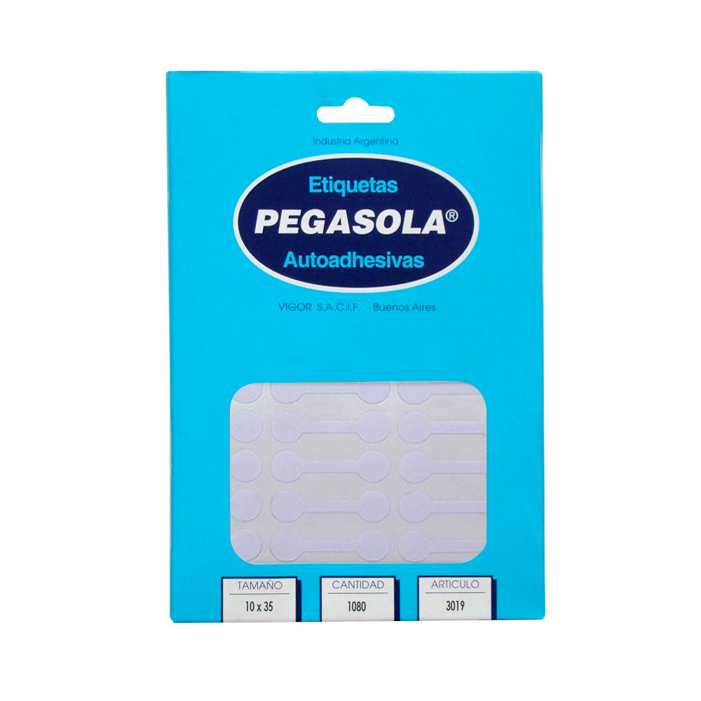 Etiqueta Pegasola 10 x 35cm. caja de 180 unidades