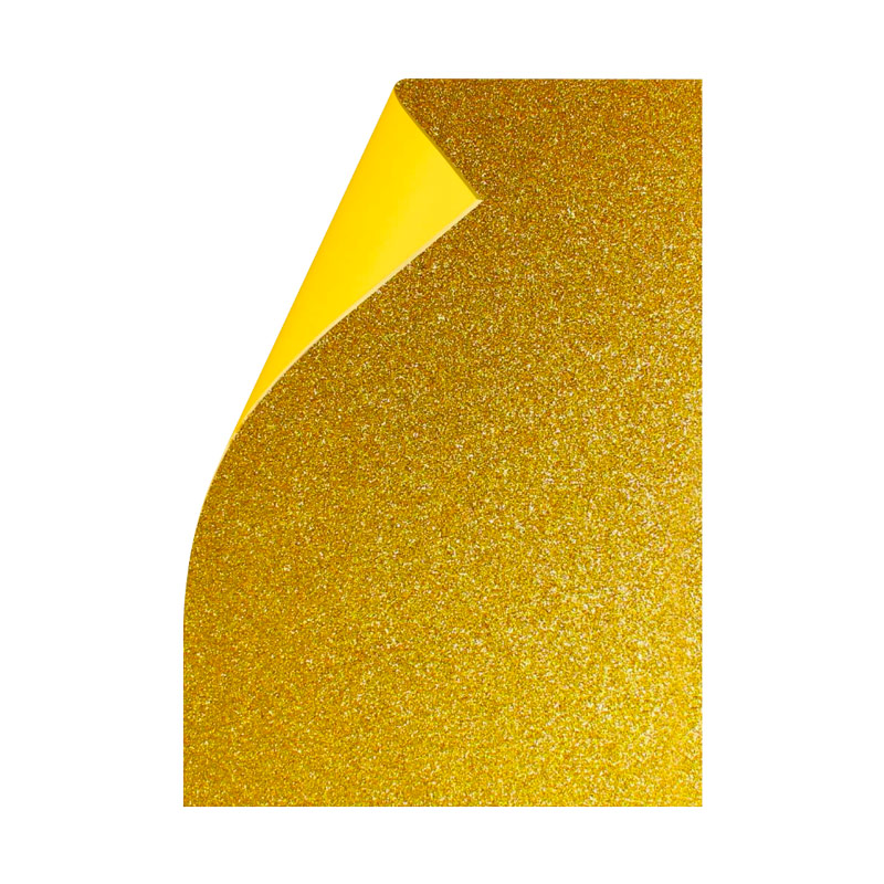 Goma Eva Glitter oro, 40 x 60cm. pack de 10 unidades