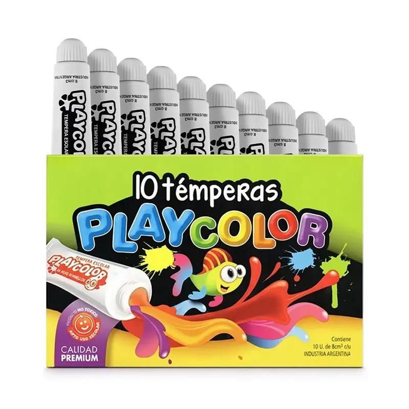 Témpera Playcolor Negra, 8cc. caja de 10 unidades