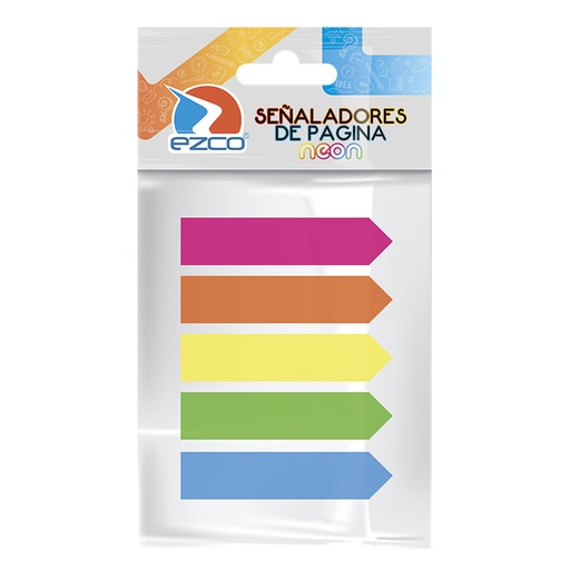 [EZCOBANSURTN] Banderitas Ezco 12x44mm Neón 5 colores en blister de 125 unidades