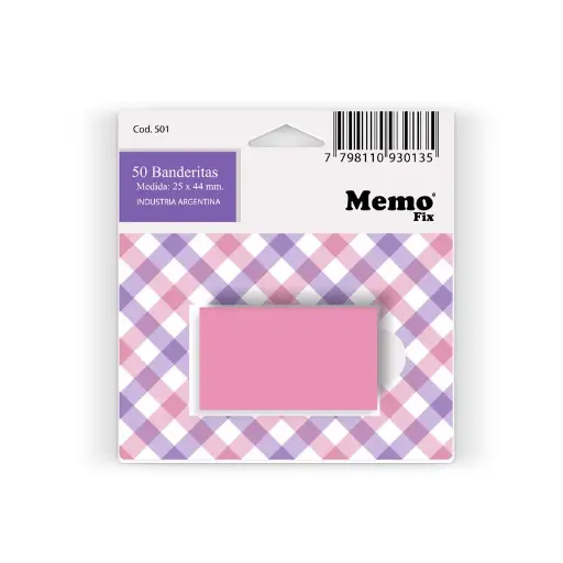 [MEMOFBANROS] Banderitas MemoFix Rosa Fluo, blister de 50 unidades