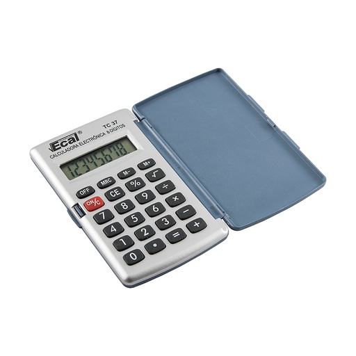 [ECALTC037] Calculadora Ecal TC-37 Bolsillo Med.100x67x10mm. 8Díg.