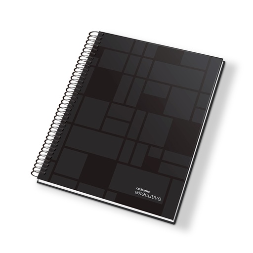 [EXEC297NERA] Cuaderno Executive espiralado polipropileno negro, 22x29cm. 84 hojas rayadas