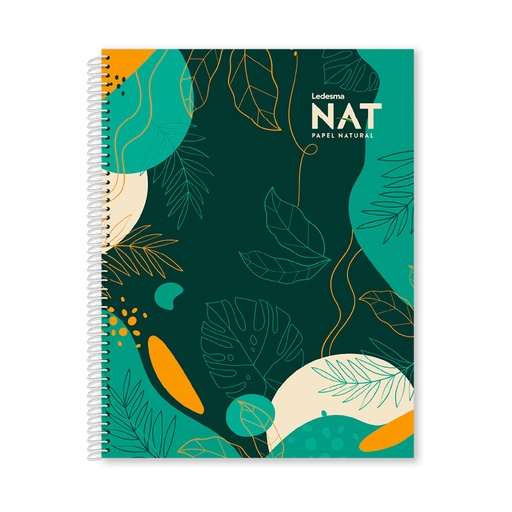 [NAT212780RY] Cuaderno Ledesma NAT espiralado tapa cartón, 21x27cm. 80 hojas rayadas