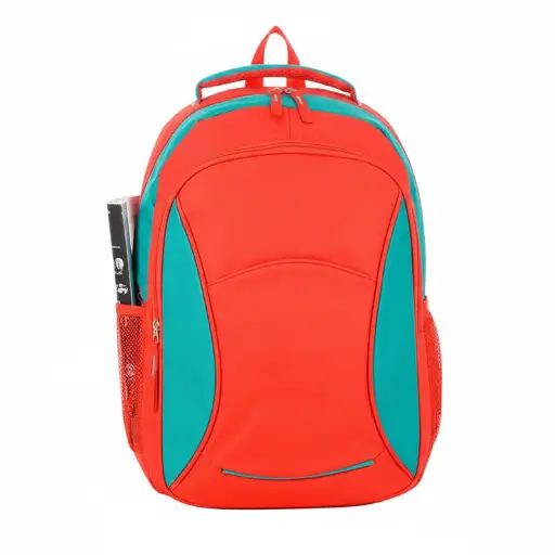 [MOCHRQSCHL07] Mochila escolar RQ School lisa 17" roja y verde