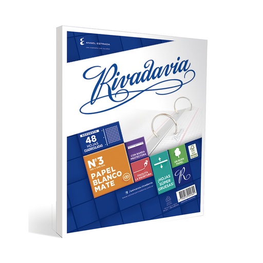 [RIV48CUAD] Repuesto Rivadavia Banda, 48 hojas cuadriculadas