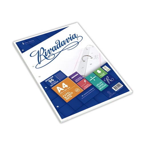 [RIVA496RAYA] Repuesto Rivadavia Banda A4, 96 hojas rayadas