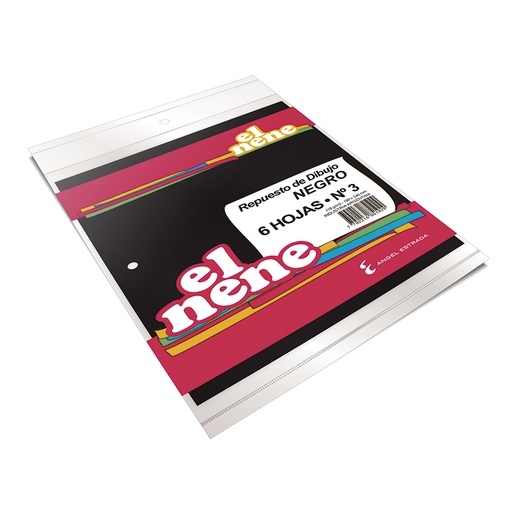 [ELNENERENEN3] Repuesto de Dibujo El Nene N°3 negro, 6 hojas