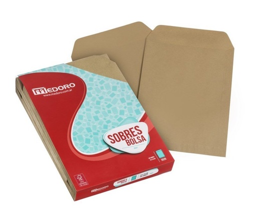 [BOKR1421X100] Sobre bolsa Kraft Medoro, 80g. 14 x 21cm. pack de 100 unidades
