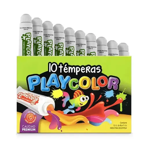 [PLAYTEM10VEO] Témpera Playcolor Verde oscuro, 8cc. caja de 10 unidades