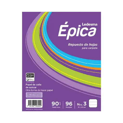 [EPICAREP96R] Repuesto Épica, 96 hojas rayadas