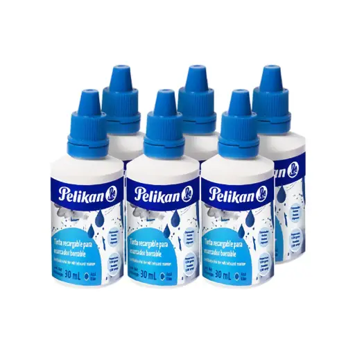 [PELIKTINSOLNG] Tinta para Marcador al solvente negro Pelikan, 6 frascos