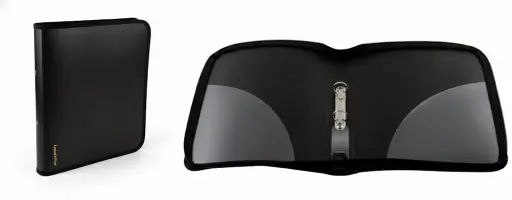 [CARCIEOF2ANEG] Carpeta Oficio con Cierre 2 anillos Lama Negra